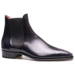 GAZIANO GIRLING Deco Black Top Grain Cow Leather Short Chelsea Boots Men"s Black