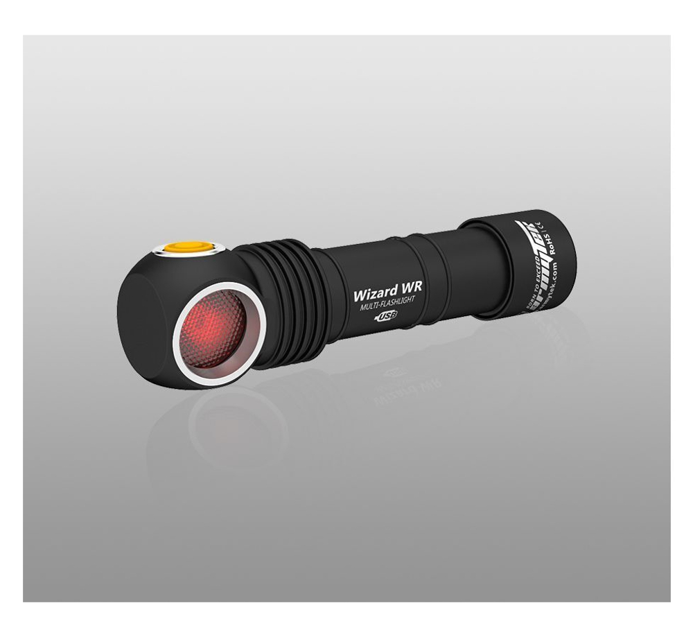 Фонарь налобный Armytek Wizard WR Magnet USB + 18650, Теплый и красный свет, 1000 лм и 250 лм