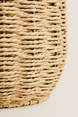 ZARA HOME КОРЗИНА ДЛЯ БУМАГ СО СЪЕМНОЙ КРЫШКОЙ, СВЕТЛО-БЕЖЕВЫЙ