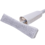 Швабра с отжимом, ручка 125см, c двумя насадками, цвет серый