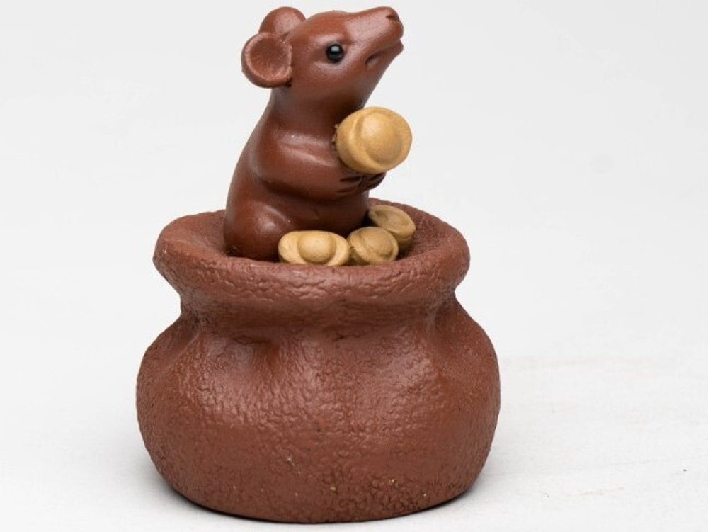316055 Фигурка "Крыса на мешке", керамика