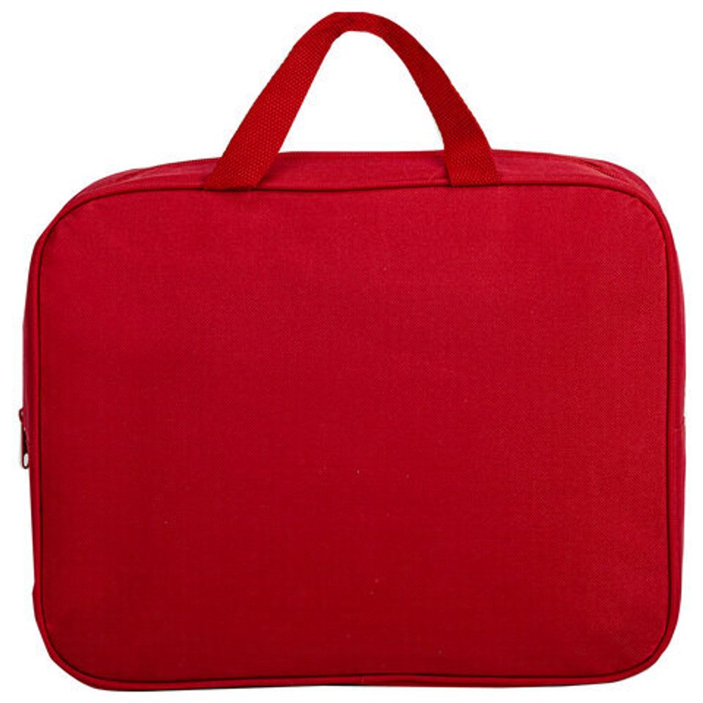 Папка на молнии с ручками STAFF EVERYDAY, А4, ширина 80 мм, полиэстер, красная, 270739