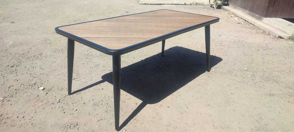 Алюминиевый прямоугольный стол ПОЛИВУД 170*90  цвет тик арт.1038