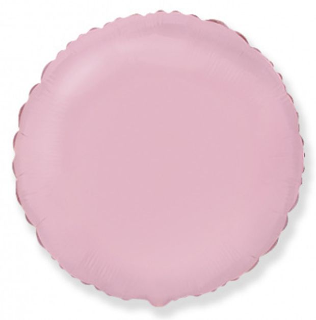F Шар-круг 18"/46 см, фольга, розовый перламутр (БГ-15)