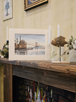 Картина авторская акварельная в паспарту 30х40 см на стену для интерьера "Мечеть Ортакей. Стамбул"