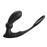 Черный вибростимулятор простаты Warren с эрекционным кольцом (Цвет: черный)