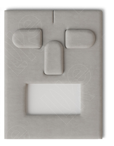 Вкладыш 08/наклонный/для гарнитура/3 язычка/окошко для бирки/прорезь для нитки