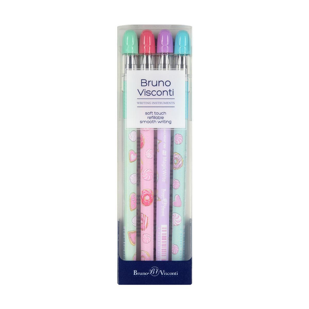 Набор ручек 0,5мм синяя "MagicWrite. Сладкое настроение" 4 шт (Альт)