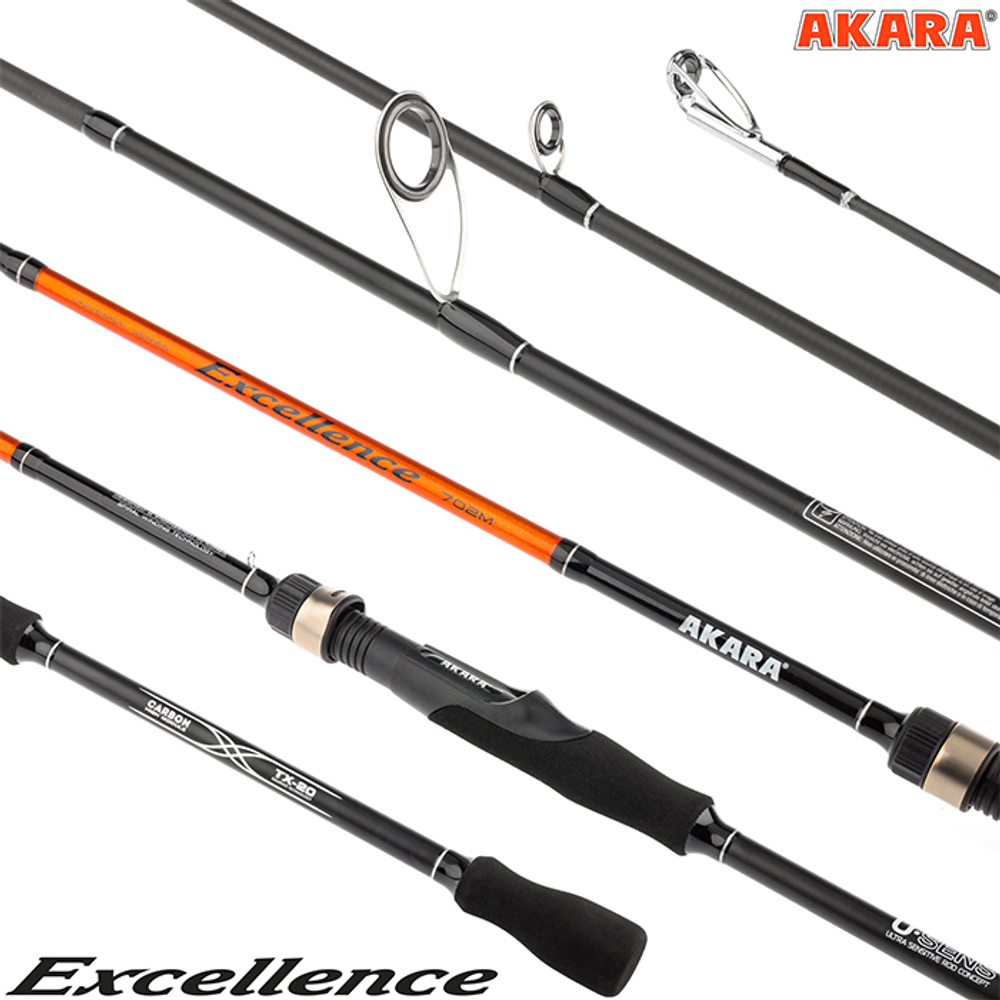 Спиннинг штекерный угольный 2 колена Akara Excellence MH 902 (8-35) 2,7 м