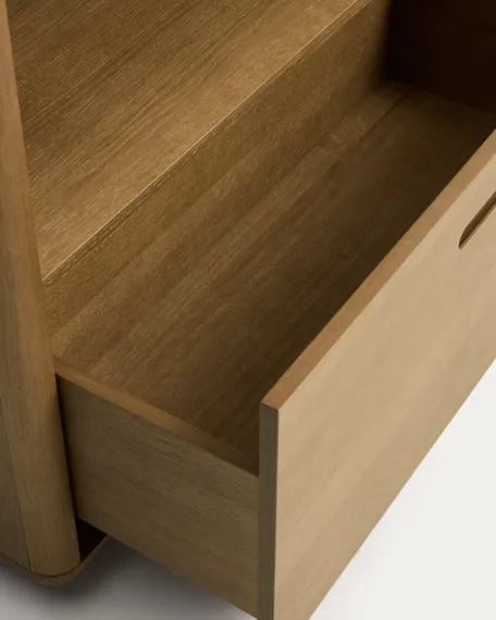 Стеллаж Arelida из дубового шпона и массива дуба светло-коричневый, 90 x 185 см