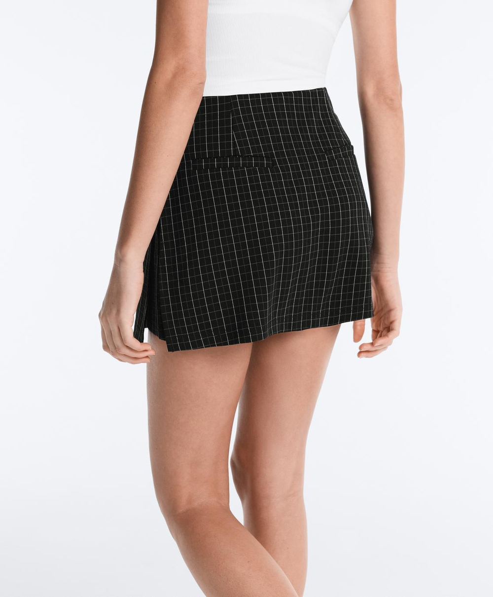 Oysho Короткая юбка в клетку, черный