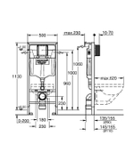 Инсталляция Grohe Rapid SL 38536001 для унитаза без клавиши