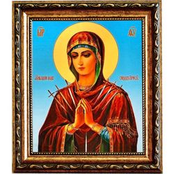 Умягчение злых сердец. Икона божьей матери на холсте.