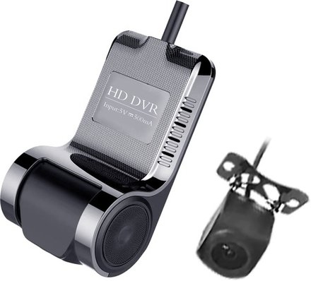 Видеорегистратор 2-камерный FarCar V006 для автомагнитол, подключение по USB