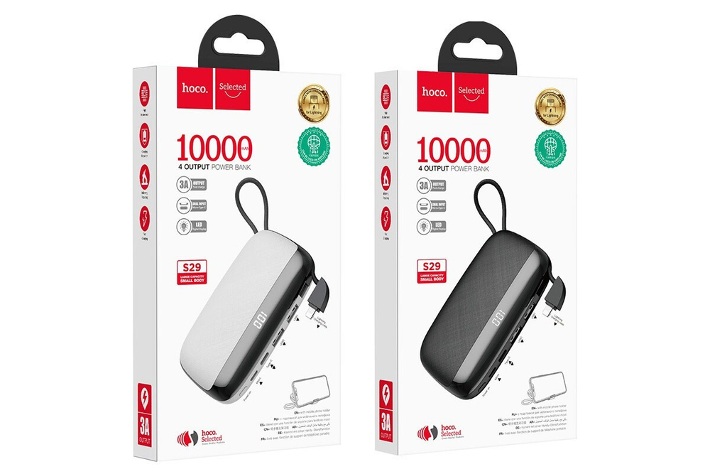 Power Bank 10000mAh, Hoco S29, черный