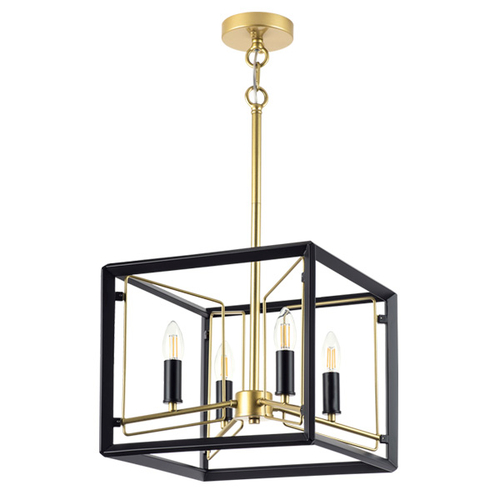 713447 Люстра REGOLO 4х40W E14 ЧЕРНЫЙ МАТОВЫЙ/ЗОЛОТО