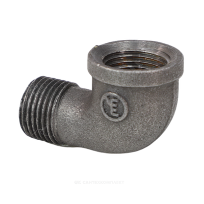 Угольник проходной чугун Ду 20 (3/4") ВР/НР Fittex PLUS