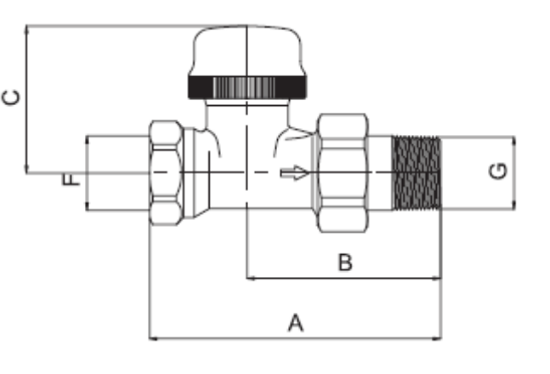 Клапан термостатический Valtec 3/4" прямой с преднастройкой арт. VT.038.N.05 для радиаторов