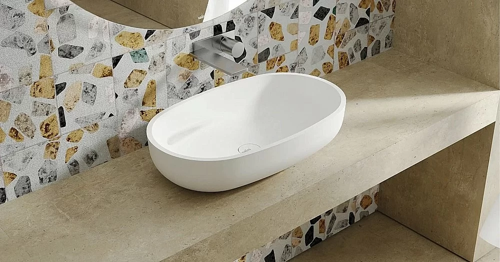 Раковина накладная Salini Gloria 05 1102205M 64 из искусственного камня S-Stone, белая матовая