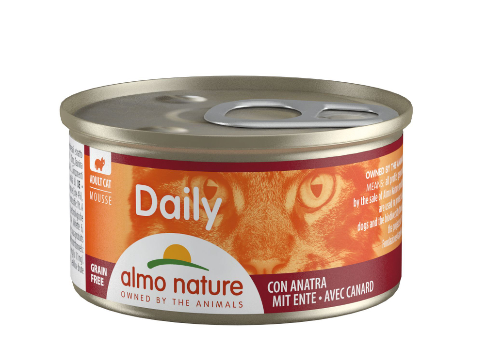 Almo Nature Консервы нежный мусс для кошек "Меню с Уткой" (Daily Menu - mousse with Duck) 0,085 кг x 1 шт.