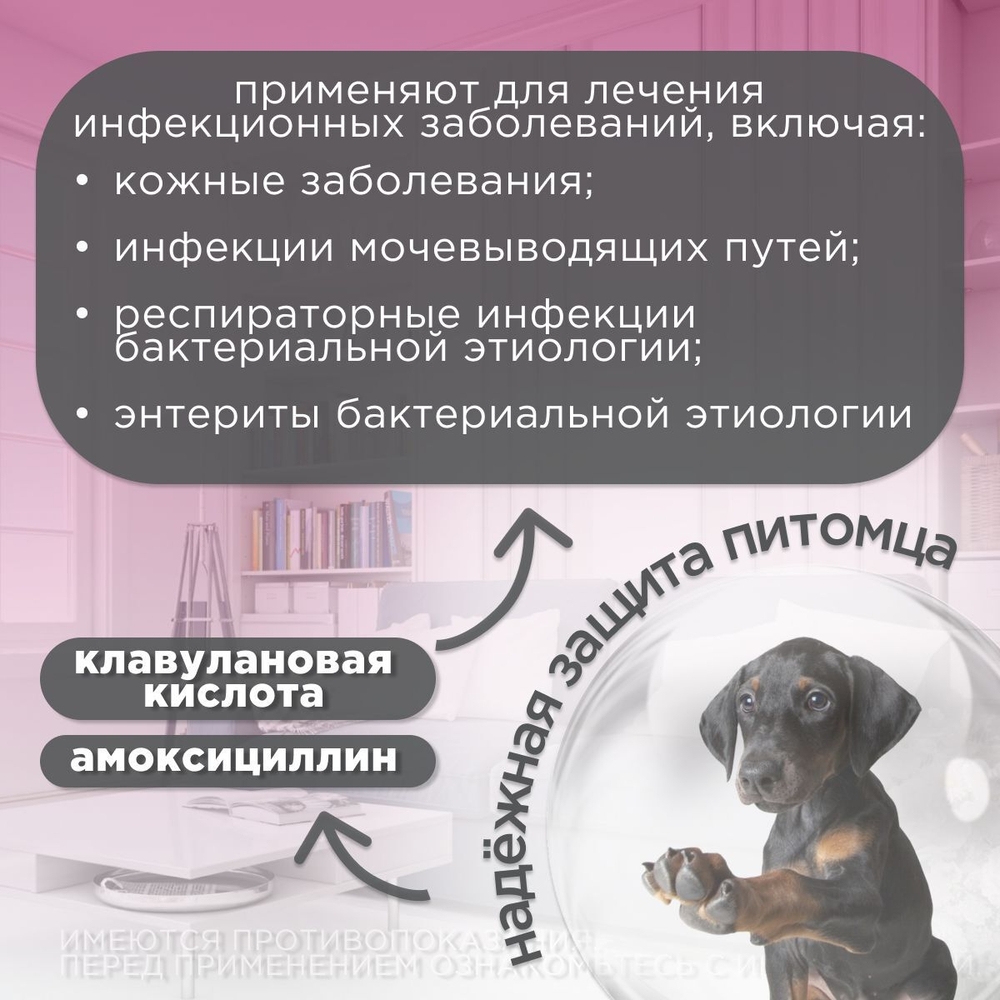 Таблетки жевательные антибактериальные широкого спектра действия для собак и кошек от 1 до 18 кг Кладакса 10шт, 40мг/10мг Амоксициллин / Клавулановая кислота