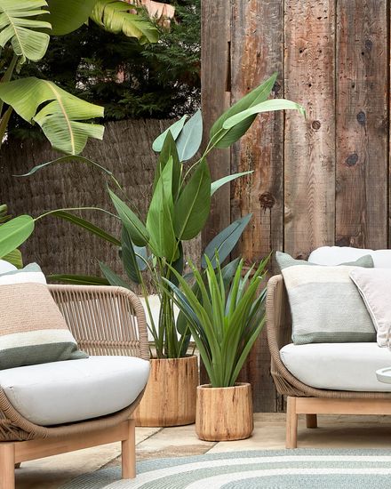 Кресло Catalina из бежевой веревки и массива акации La Forma Испания