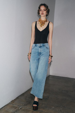 ZARA ДЖИНСЫ WIDE LEG С ВЫСОКОЙ ПОСАДКОЙ — ZW COLLECTION, ГОЛУБОЙ