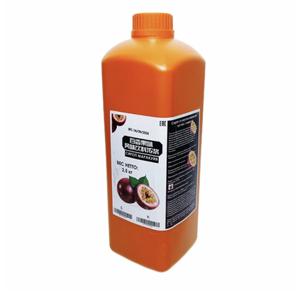 Сироп БТ МАРАКУЙА премиум (вес нетто 2,5 кг, вес брутто 2,8 кг) GF