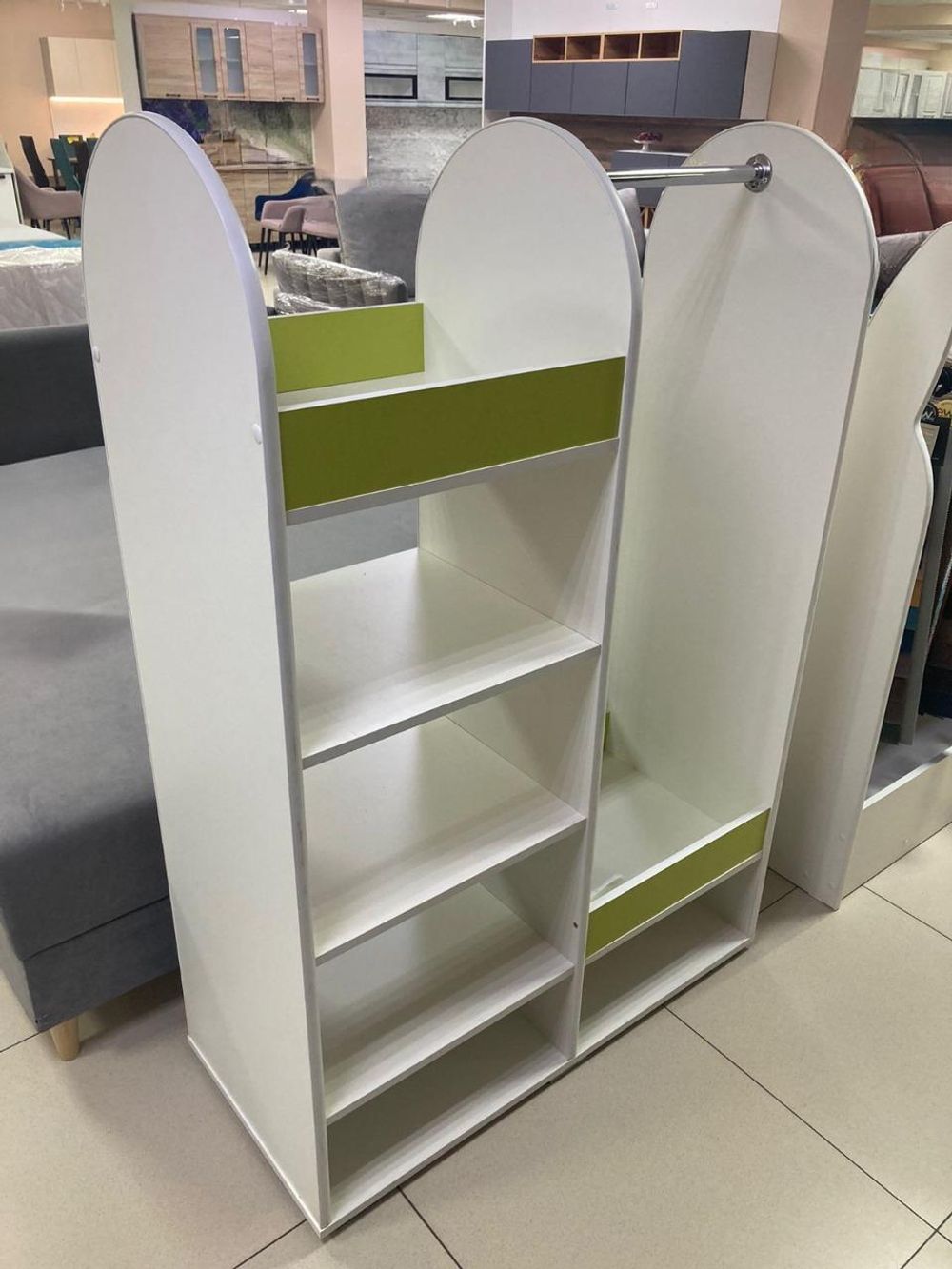 Вешалка напольная ЛДСП белый/лайм