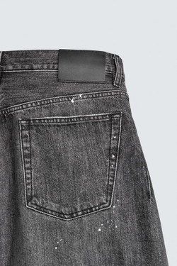 ZARA ДЖИНСОВЫЕ ШОРТЫ BAGGY FIT, УГОЛЬНЫЙ
