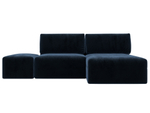 Диван угловой модульный с пуфом Лига-060 НПБ угол универсальный, TOWER 13 синий, Велюр, 129681