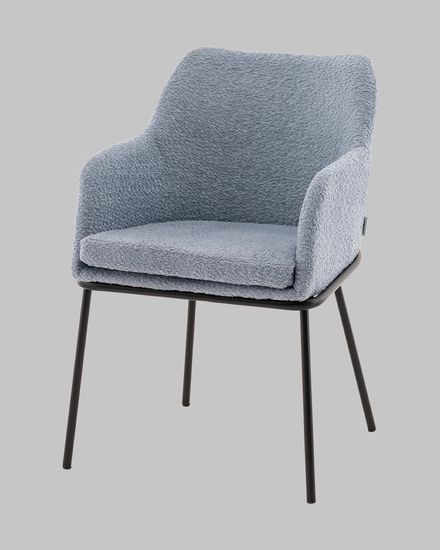 Стул с подлокотниками Орли new ткань букле синий