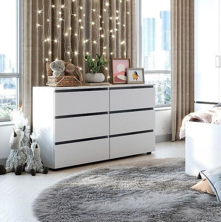 Комод 4 ящиков Белый текстурный / Белый текстурный ТК