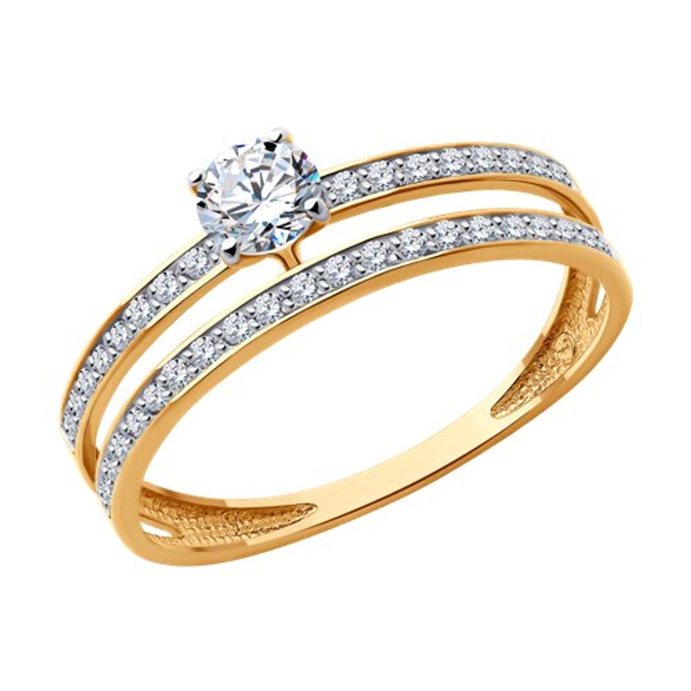 Кольцо из золота с фианитами