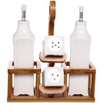 Набор для специй 4 предмета «White magic» (2емкости для масла 400мл и уксуса+2солонки) квадрат