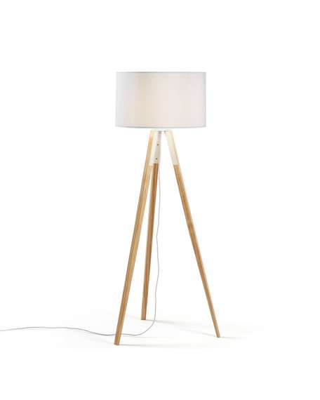 Торшер Uzagi белый и дерево