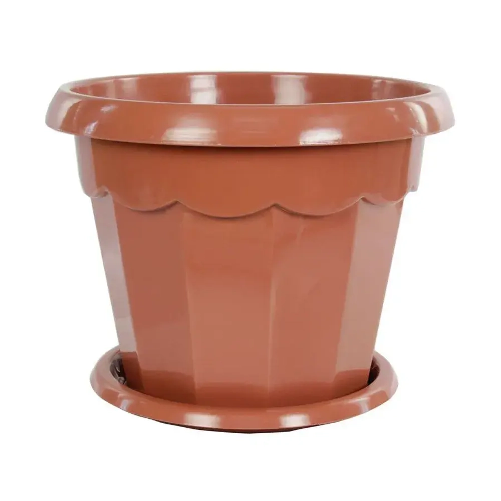 Горшок цветочный Гармония 2,5л с поддоном коричневый (комплект 30 шт)