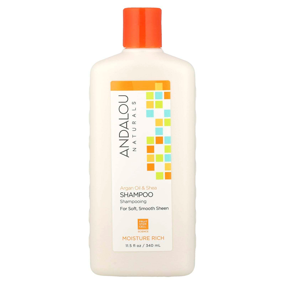 Andalou Naturals, Шампунь, глубокое увлажнение, для мягкости, гладкости и блеска, «Аргановое масло и масло ши», 340 мл (11,5 жидк. унций)