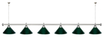 Лампа STARTBILLIARDS 6 пл. (плафоны зеленые,штанга золотая,фурнитура золото)