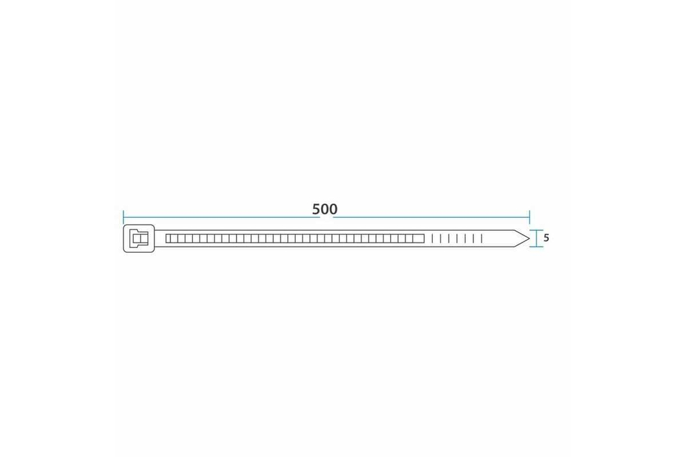 Нейлоновая кабельная стяжка REXANT 500x4,8мм, белая 100 шт/уп 07-0500