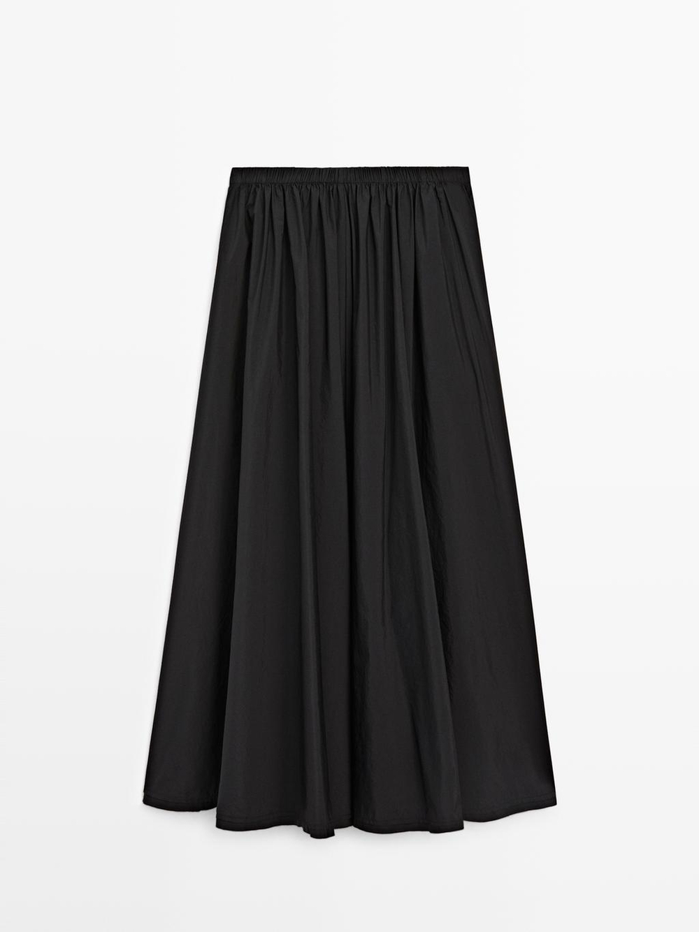 Massimo Dutti Юбка миди с плиссировкой, черный
