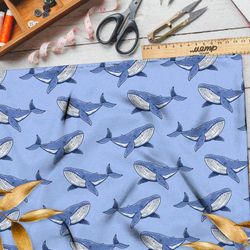 Ткань мембрана киты на голубом фоне