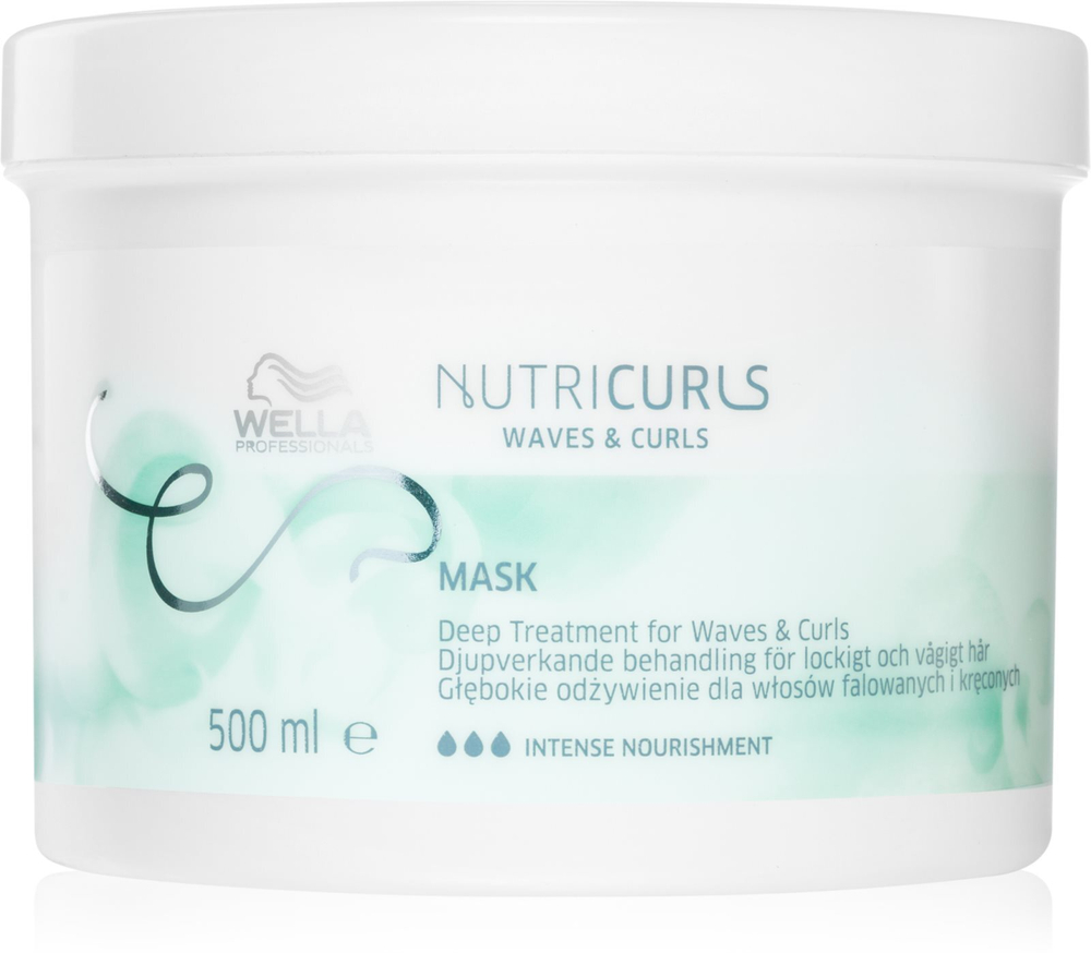 Wella Professionals Nutricurls Waves & Curls - разглаживающая маска для кудрявых и волнистых волос /   500  ml  / GTIN 3614227348936