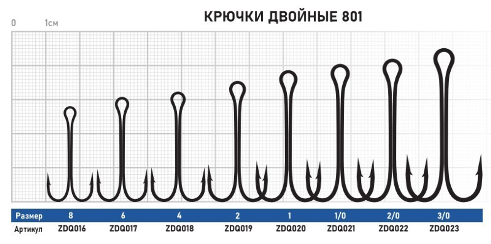 Крючок ZUB двойник 801 #2 (6 шт)