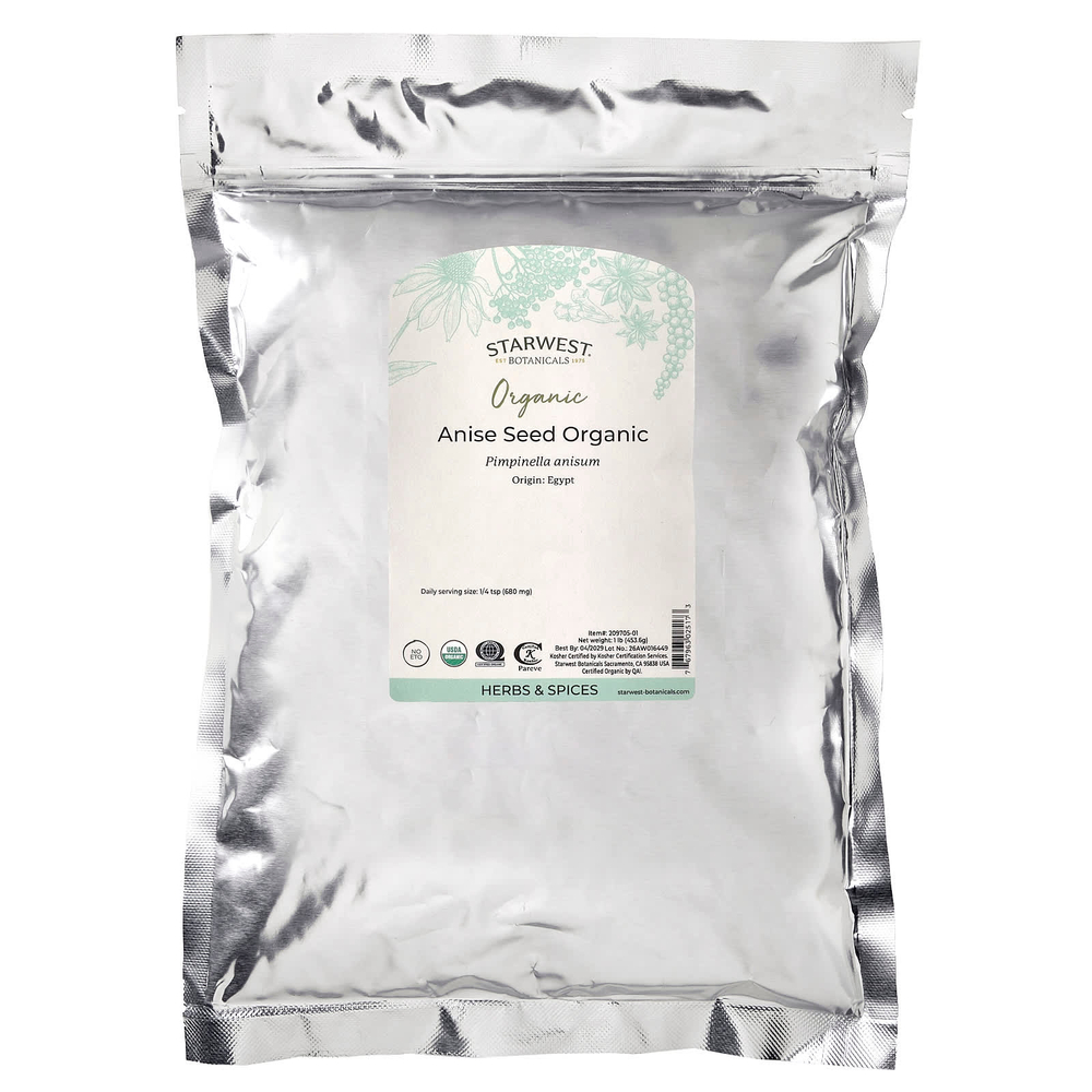 Starwest Botanicals, Семена органического аниса, 453,6 г (1 фунт)