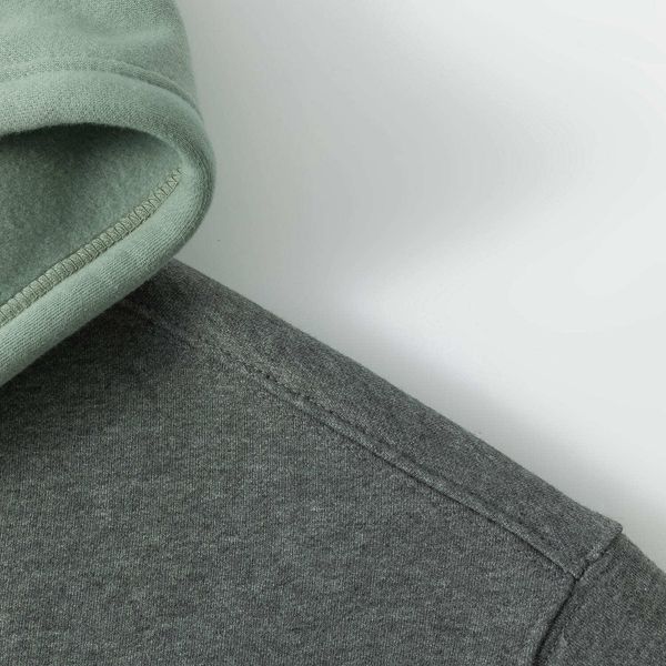 Худи HTF Three Color Block серый / зеленый - фото 4