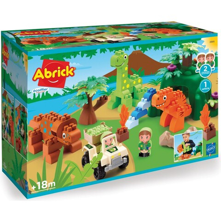 Ecoiffier Abrick - Набор с динозаврами Dino Land + 2 фигурки + 1 транспортное средство 2995