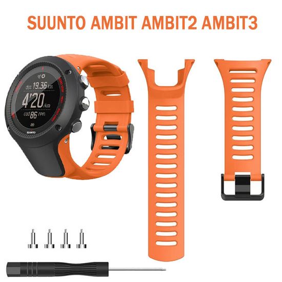 Ремешок для Suunto Ambit , Ambit 2, Ambit 3 силиконовый (Оранжевый)