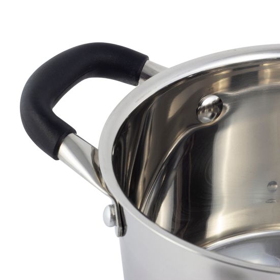 Набор кастрюль 6 предметов из нержавеющей стали Kamille KM 5752 (2,0 л; 2,7 л; 3,7 л) с силиконовыми вставками на ручках