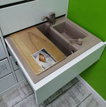 Мойка TOLERO R-109 темно-бежевый №823С, смеситель НИЗКИЙ КРАН СТАНДАРТ темно-бежевый